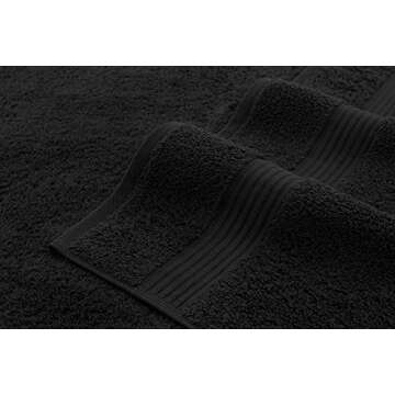 Cotton Paradise Bath Towels for Bathroom, 100% Cotton 4 Piece Turkish Bath Towel Set, Soft Plush Bath Towels Clearance Bathroom Set, Black Bath Towels