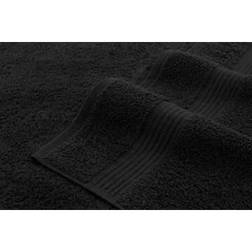 Cotton Paradise Bath Towels for Bathroom, 100% Cotton 4 Piece Turkish Bath Towel Set, Soft Plush Bath Towels Clearance Bathroom Set, Black Bath Towels