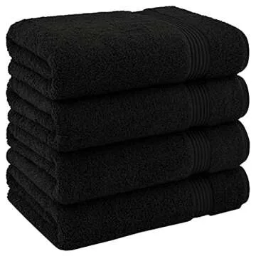 Cotton Paradise Bath Towels for Bathroom, 100% Cotton 4 Piece Turkish Bath Towel Set, Soft Plush Bath Towels Clearance Bathroom Set, Black Bath Towels
