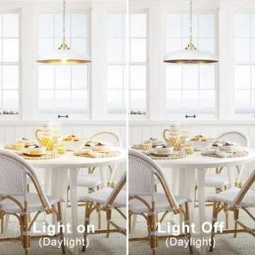 NZZDYI Stylish White and Gold Pendant Light Fixture