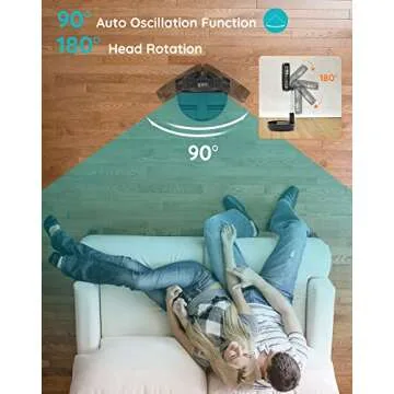 Compact Portable Oscillating Fan with Remote Control and Battery