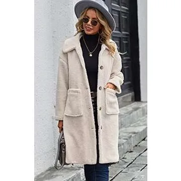 Soft Warm Angashion Women's Fleece Cardigan Coat