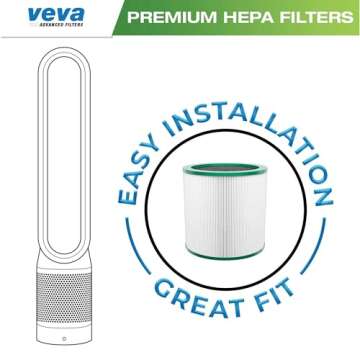 VEVA HEPA Filter Replacement 2 Pack for Dyson Air Purifier