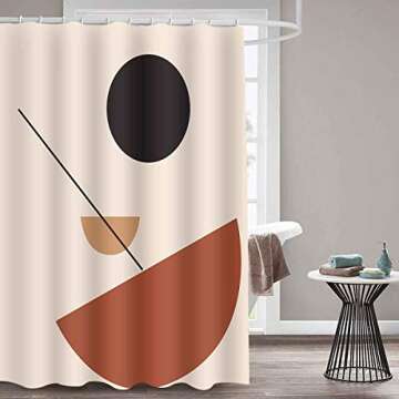 SDDSER Abstract Minimal Shower Curtain Colorful Geometry Fresque Graphic Design Curtain for Kids, 72 x72 in Bathtub Showers Polyester with 12 Hooks YLLSSD1217