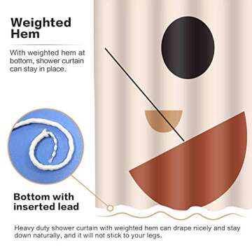 SDDSER Abstract Minimal Shower Curtain Colorful Geometry Fresque Graphic Design Curtain for Kids, 72 x72 in Bathtub Showers Polyester with 12 Hooks YLLSSD1217