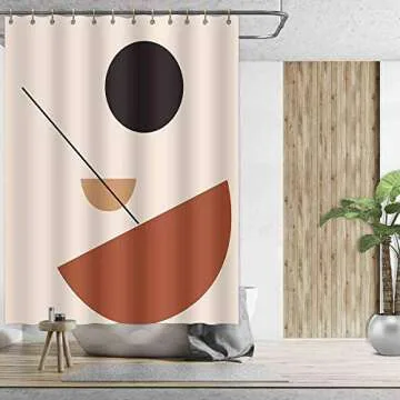 SDDSER Abstract Minimal Shower Curtain Colorful Geometry Fresque Graphic Design Curtain for Kids, 72 x72 in Bathtub Showers Polyester with 12 Hooks YLLSSD1217