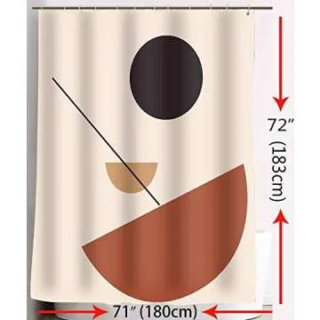 SDDSER Abstract Minimal Shower Curtain Colorful Geometry Fresque Graphic Design Curtain for Kids, 72 x72 in Bathtub Showers Polyester with 12 Hooks YLLSSD1217