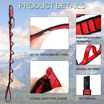 DASKING Strong Adjustable Daisy Chain Yoga Straps