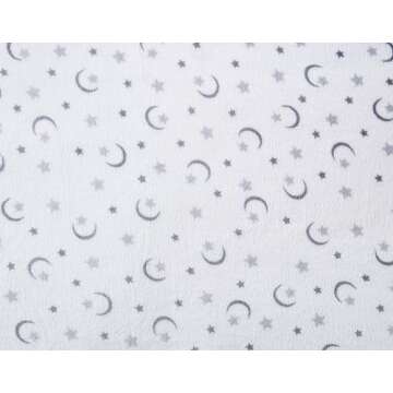 Cozy Fleece Soft Microplush Fitted Crib Sheets - 2 Pack with Moon and Stars