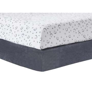 Soft Microplush Fitted Crib Sheets with Moon and Stars