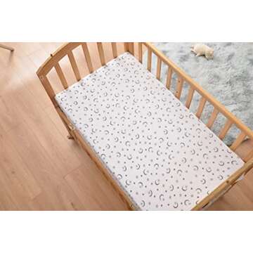 Soft Microplush Fitted Crib Sheets with Moon and Stars