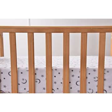 Soft Microplush Fitted Crib Sheets with Moon and Stars