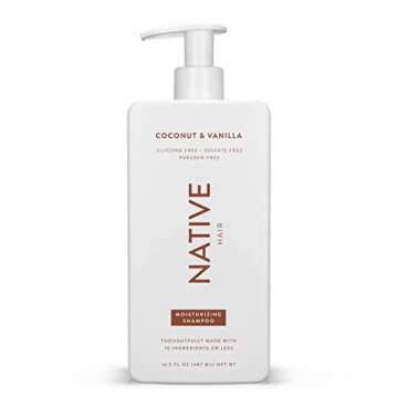 Native Coconut & Vanilla Moisturizing Vegan Shampoo, Clean, Sulfate, Paraben and Silicone Free - 16.5 fl oz