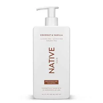 Native Coconut & Vanilla Moisturizing Vegan Shampoo, Clean, Sulfate, Paraben and Silicone Free - 16.5 fl oz