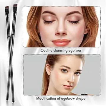 Maitys 12 Piece Eyeliner Eyebrow Brush Set for Precise Makeup