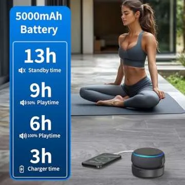 PlusAcc Battery Base for Dot 3rd - Portable Charger Stand with 9 Hours Playback Playtime with USB-C Output Port, Charging Dock Accessories for iPhone and Dot 3(Not Include Dot 3)(Black)