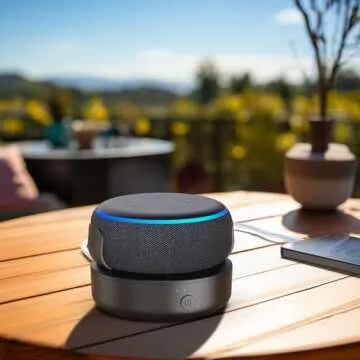 PlusAcc Battery Base for Dot 3rd - Portable Charger Stand with 9 Hours Playback Playtime with USB-C Output Port, Charging Dock Accessories for iPhone and Dot 3(Not Include Dot 3)(Black)