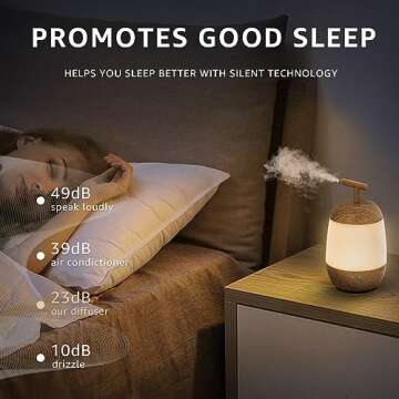 GGII Colorful Cool Mini Humidifiers with LED Night Light, 360° Rotating Spray Humidifiers, USB Personal Desktop Humidifier, Portable Diffuser for Essential Oils for Car, Plants, Office Room, Bedroom