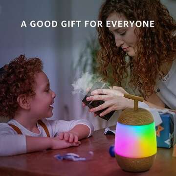 GGII Colorful Cool Mini Humidifiers with LED Night Light, 360° Rotating Spray Humidifiers, USB Personal Desktop Humidifier, Portable Diffuser for Essential Oils for Car, Plants, Office Room, Bedroom