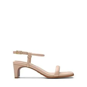 DREAM PAIRS Womens Heels Open Toe Ankle Strap Square Cute Wedding Party Sandal Comfort Dress Shoes Hera,Size 8,Nude,SDHS2307W