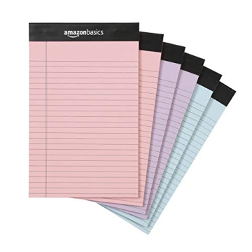 Narrow Ruled Writing Note Pads - 6 Count 5x8 Inch
