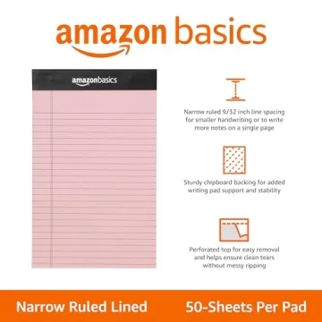 Narrow Ruled Writing Note Pads - 6 Count 5x8 Inch