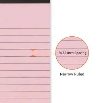 Narrow Ruled Writing Note Pads - 6 Count 5x8 Inch