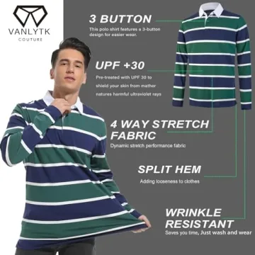 VANLYTK Men's Long Sleeve Polo for Comfort and Style