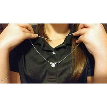 Yoke Style Custom Name Necklace Personalized, Sterling Silver Customized Charm Necklace Jewelry Gift for Women