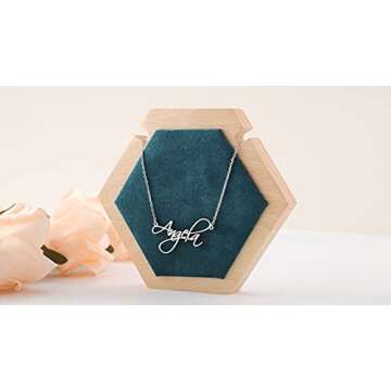 Yoke Style Custom Name Necklace Personalized, Sterling Silver Customized Charm Necklace Jewelry Gift for Women