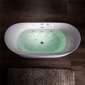Luxurious WOODBRIDGE 72" Freestanding Bathtub with Jets