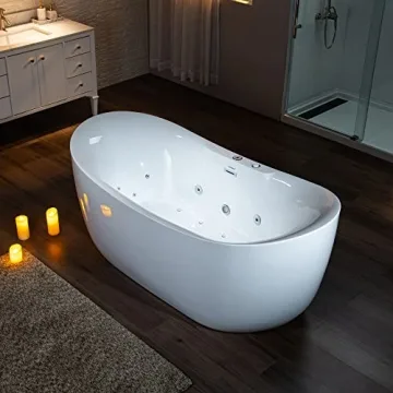 Luxurious WOODBRIDGE 72" Freestanding Bathtub with Jets