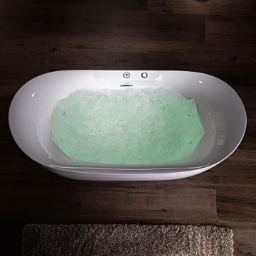 Luxurious WOODBRIDGE 72" Freestanding Bathtub with Jets