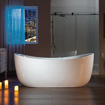 Luxurious WOODBRIDGE 72" Freestanding Bathtub with Jets