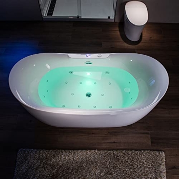 Luxurious WOODBRIDGE 72" Freestanding Bathtub with Jets