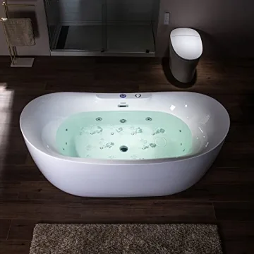Luxurious WOODBRIDGE 72" Freestanding Bathtub with Jets