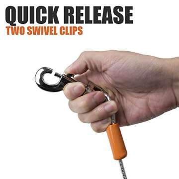 BV Pet Reflective Tie Out Cable for Large Dog up to 90 pound, 25 Feet