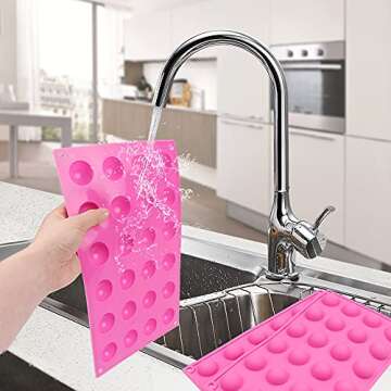 BAKER DEPOT Small Dome Silicone Mold for Cake Decorating Candy Chocolate Mould Semicircle Handmade Resin Craft Mould (round 24 holes mold 2 pcs)