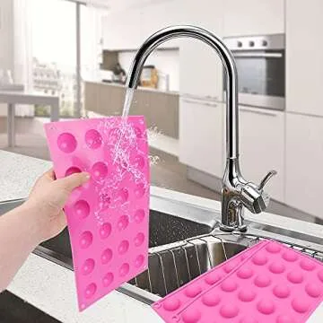 BAKER DEPOT Small Dome Silicone Mold for Cake Decorating Candy Chocolate Mould Semicircle Handmade Resin Craft Mould (round 24 holes mold 2 pcs)