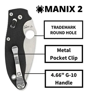 Spyderco Manix 2 Knife with G-10 Handle and S30V Blade