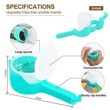 Versatile Food Clip Set with Pour Spout for Fresh Snacks and Easy Storage (4 Pcs)