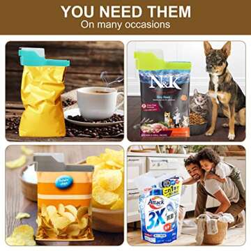 Versatile Food Clip Set with Pour Spout for Fresh Storage