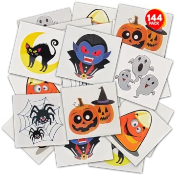 ArtCreativity Halloween Temporary Tattoos for Kids - 144 Non-Toxic Tats
