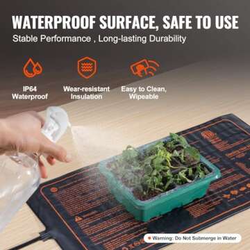 VEVOR 2 Pack Seedling Heat Mat 10"x 20.75", UL & MET-Certified Waterproof Warm Hydroponic Plant Heating Pad for Seed Starting, Germination, Indoor Gardening, Greenhouse