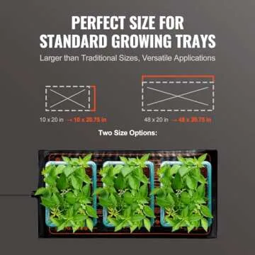 VEVOR 2 Pack Seedling Heat Mat 10"x 20.75", UL & MET-Certified Waterproof Warm Hydroponic Plant Heating Pad for Seed Starting, Germination, Indoor Gardening, Greenhouse