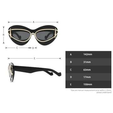Laureles Fashion Cat Eye Sunglasses for Women UV400