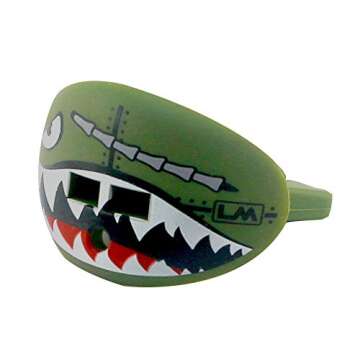 Loudmouth Football Mouth Guard | Military Flying Tiger Adult and Youth Mouth Guard | High Impact Mouth Piece for Sports | Dual Action Air Flow Mouth Guards | Pacifier Lip and Teeth Protector (Green)