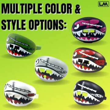 Loudmouth Football Mouth Guard | Military Flying Tiger Adult and Youth Mouth Guard | High Impact Mouth Piece for Sports | Dual Action Air Flow Mouth Guards | Pacifier Lip and Teeth Protector (Green)