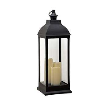 Classic Black Candle Lantern: Battery Powered LED Light