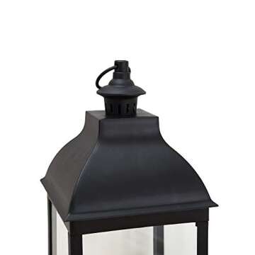 Classic Black Candle Lantern: Battery Powered LED Light